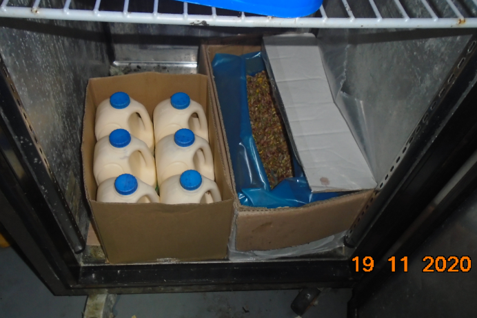 food stored in dirty fridge