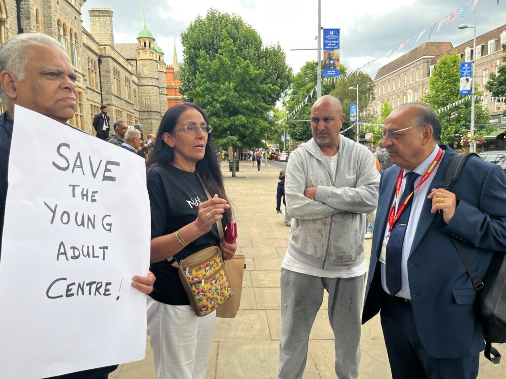Campaigners raising their concern with Councillor Shital Manro