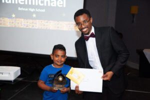 Overall winner Amanuel Hailemichael with Tony Roberts