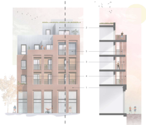 Architects drawing of redevelopment of Kwik-Fit site in West Ealing