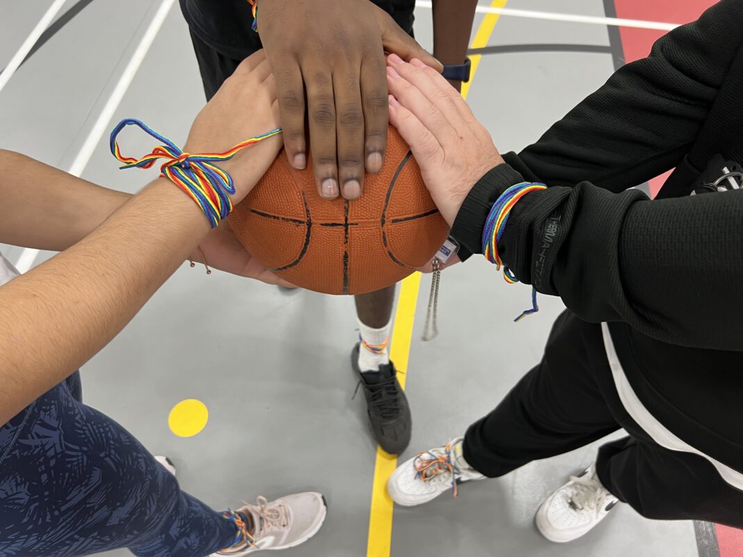 West London College students show their rainbow laces