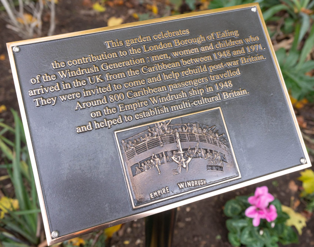 Windrush Plaque. Photo: Mickey LF Lee for Ealing Council