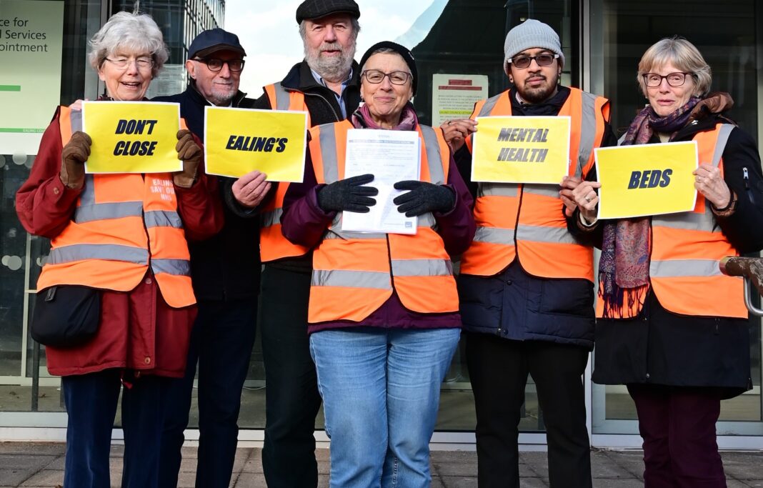 Ealing Save Our NHS presenting Mental Health petition