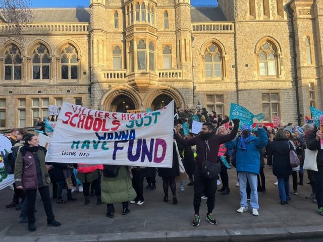 Around 2000 Ealing teachers and support staff go on strike over