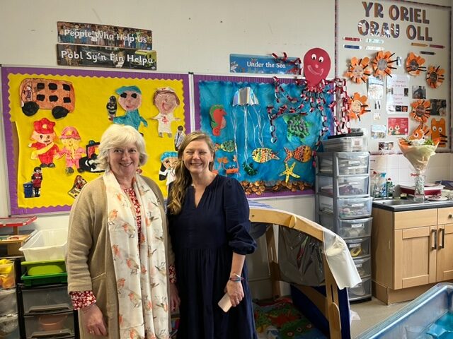 Chair of governors Glenys Roberts and headteacher Tracey O'Brien from London Welsh School