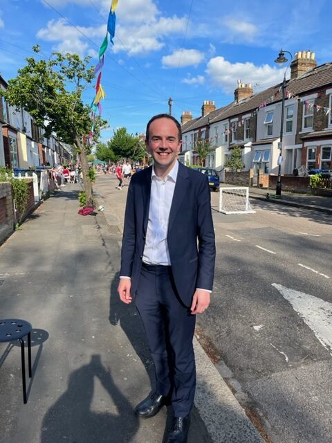 Local MP James Murray at Framfield Road street party