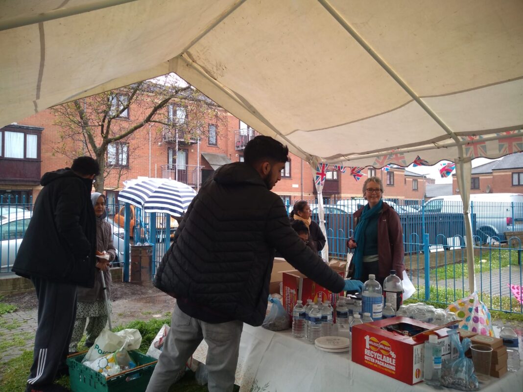 Coronation of Kings Charles III party at Emerald Square in Southall