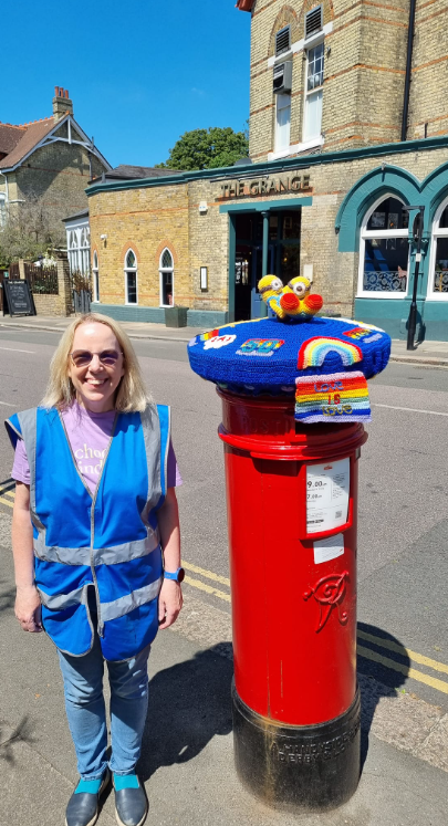 Trustee Jo Bennett postbox toppers raise awareness of LAGER Can