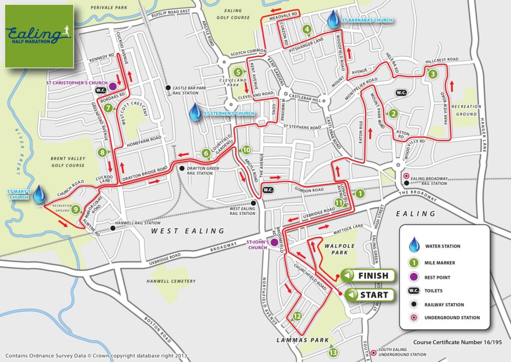 Ealing Half Marathon Route Map September 2023