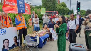 Ealing Save Our NHS gather outside Ealing Hospital