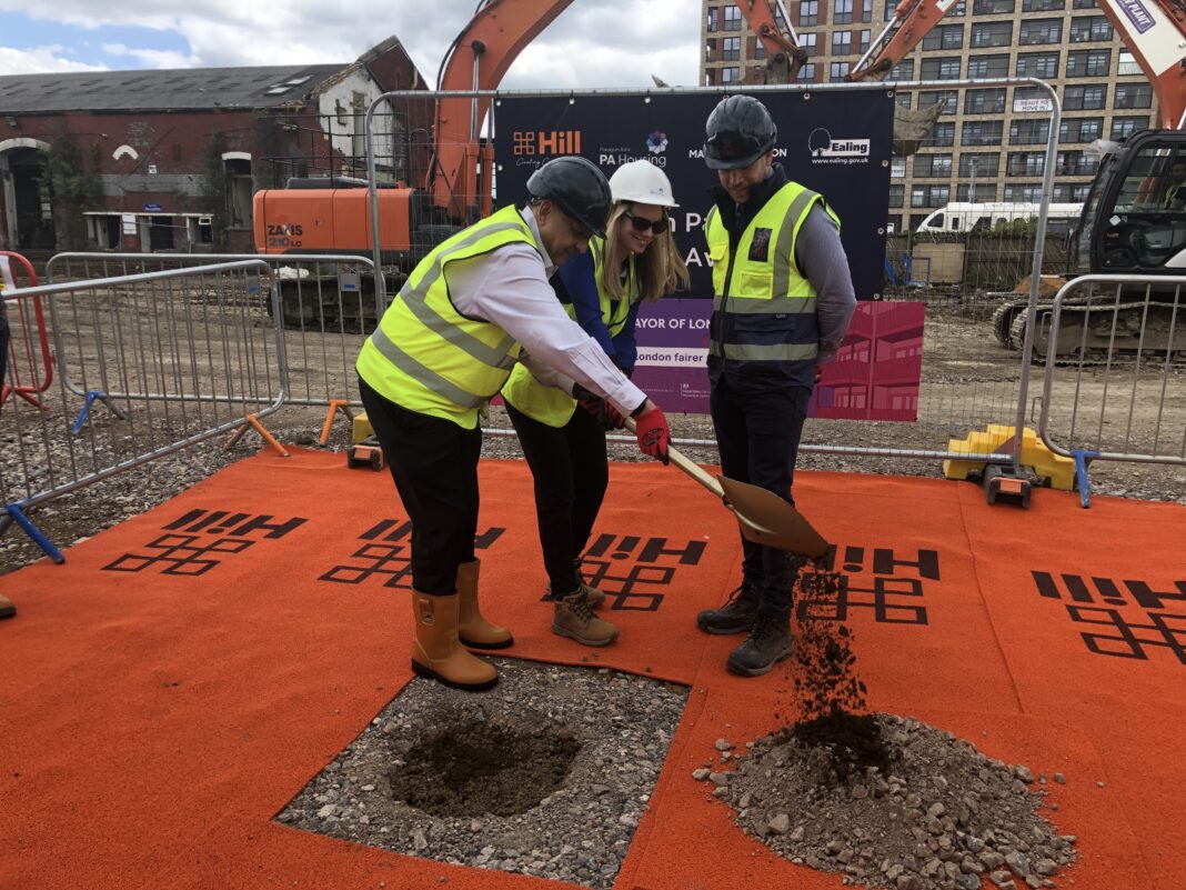 Groundbreaking at Park Avenue in Southall. Photo: Ealing Council