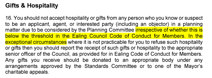 New Planning Code of Conduct 