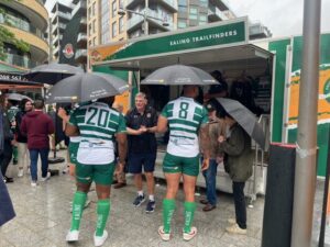 Players from Ealing Trailfinders at Dickens Yard