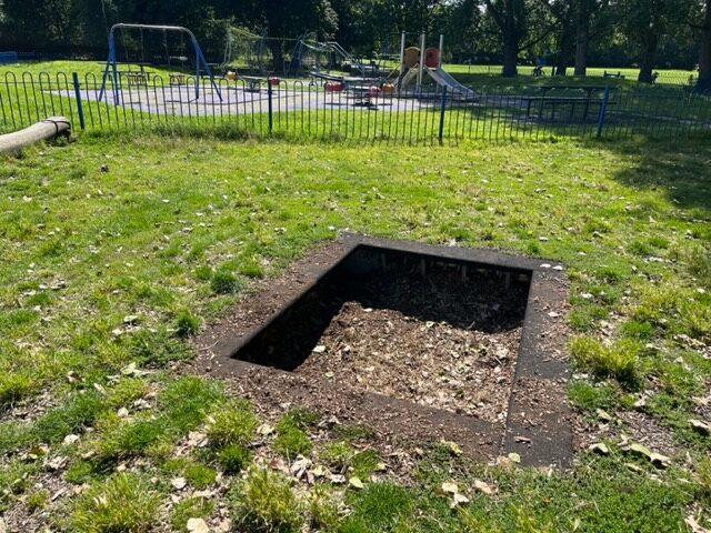 Trampoline area at Acton's Southfield Recreation Ground. Photo: EALING.NEWS