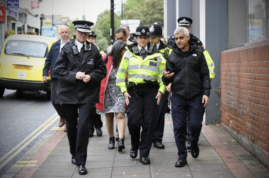 Mayor of London Sadiq Khan comes to Ealing with Metropolitan Police commissioner Sir Mark Rowley. Photo: Mayor of London