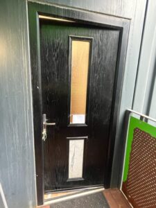 Resident door at Meath Court, Hope Gardens, Acton. Photo: EALING.NEWS