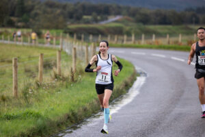 Loch Ness Marathon 2023. Female winner, Mellisah Gibson won in a time of 2:43:45