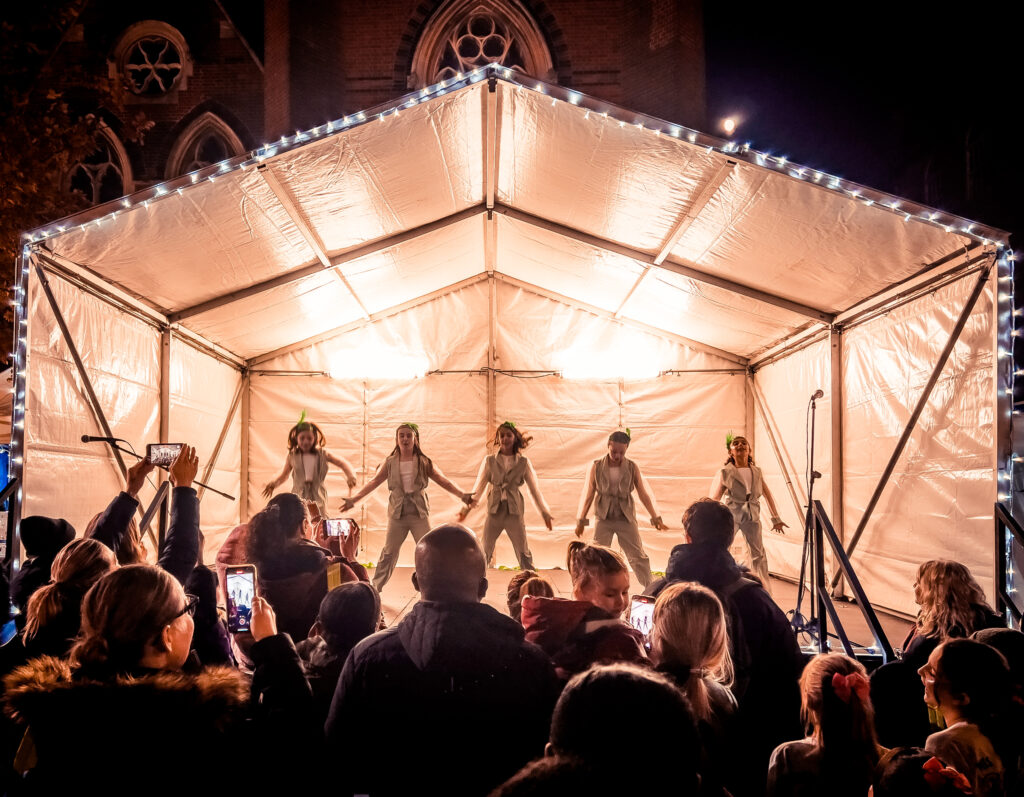 Performers at Acton Christmas lights switch on. Photo: Your Acton BID