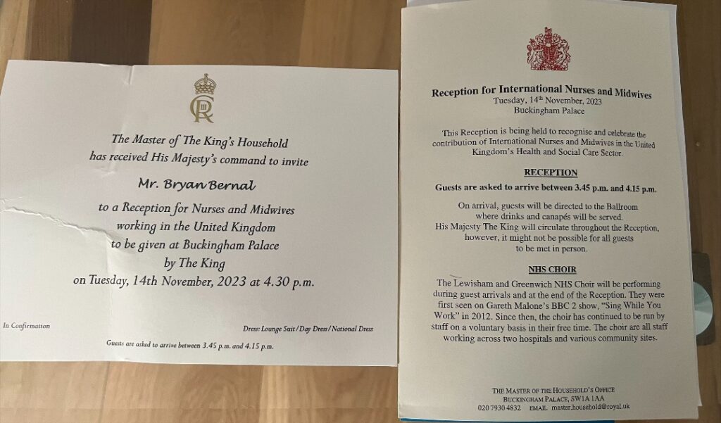 Invite to Buckingham Palace