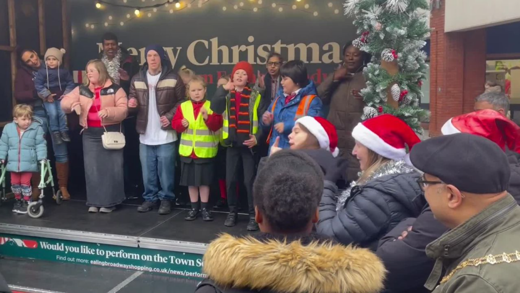 Festive Makaton at Ealing Broadway shopping centre. Photo: West London NHS Trust