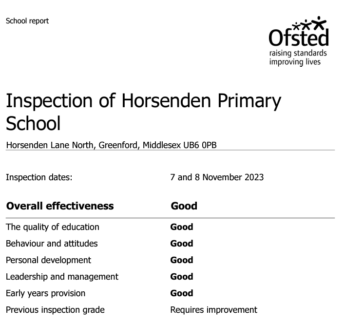 Horsenden Primary School OFSTED report