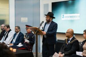 Rabbi Hershi Vogel speaking at Holocaust Memorial Day 2024 event. Photo: Ealing Council