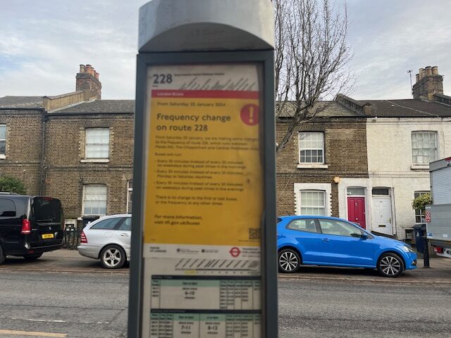 228 bus stop. Photo: EALING.NEWS