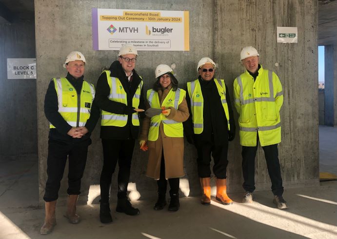 Topping out ceremony for new Southall homes. Photo: Ealing Council