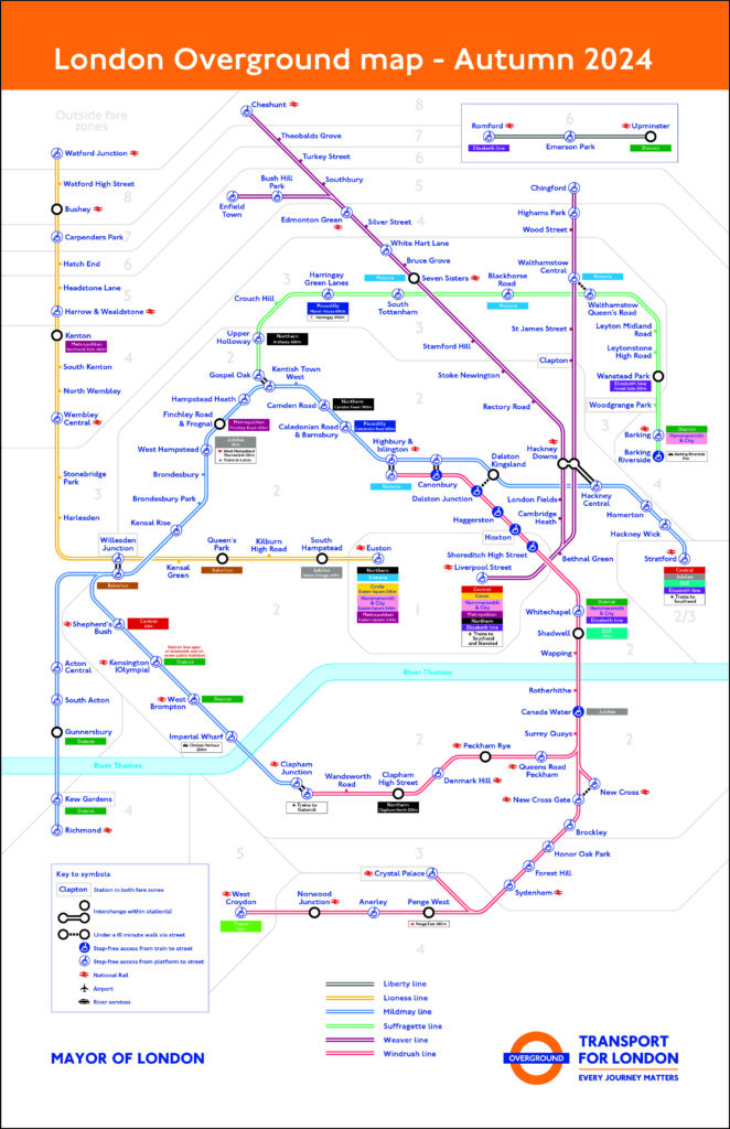 Map of London Overrground