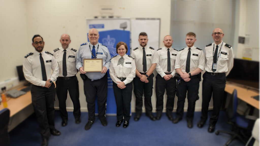 PCSO Arthur Gray with Metropolitan Police Assistant Commissioner Louisa Rolfe and colleagues. Photo: Metropolitan Police