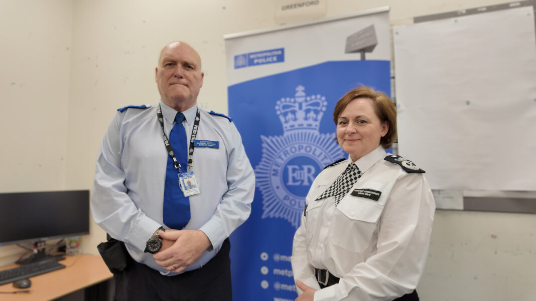 PCSO Arthur Gray with Metropolitan Police Assistant Commissioner Louisa Rolfe. Photo: Metropolitan Police