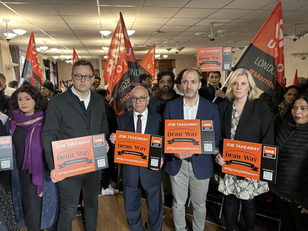 Virendra Sharma MP and Ealing Council councillors at meeting. Photo: GMB London