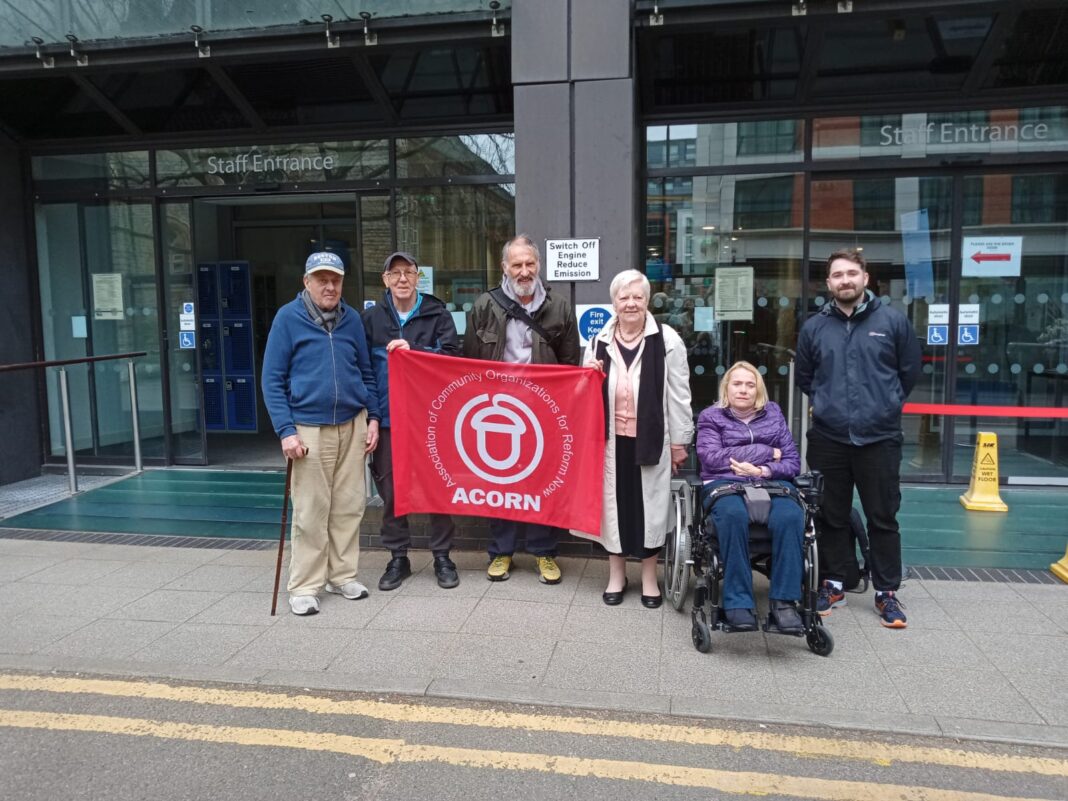 Protest over closure of Ealing Careline service. Photo: ACORN