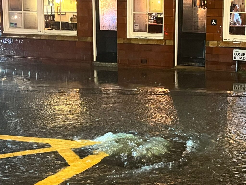 He broke the drain on Uxbridge Road 15 July 2024. Photo: Ben Morris