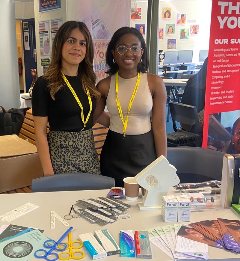 (L-R) Specsavers Chiswick, optician director, Simka Varma and Specsavers Ealing Broadway, audiology director, Setor Acolatse.  Photo: Specsavers