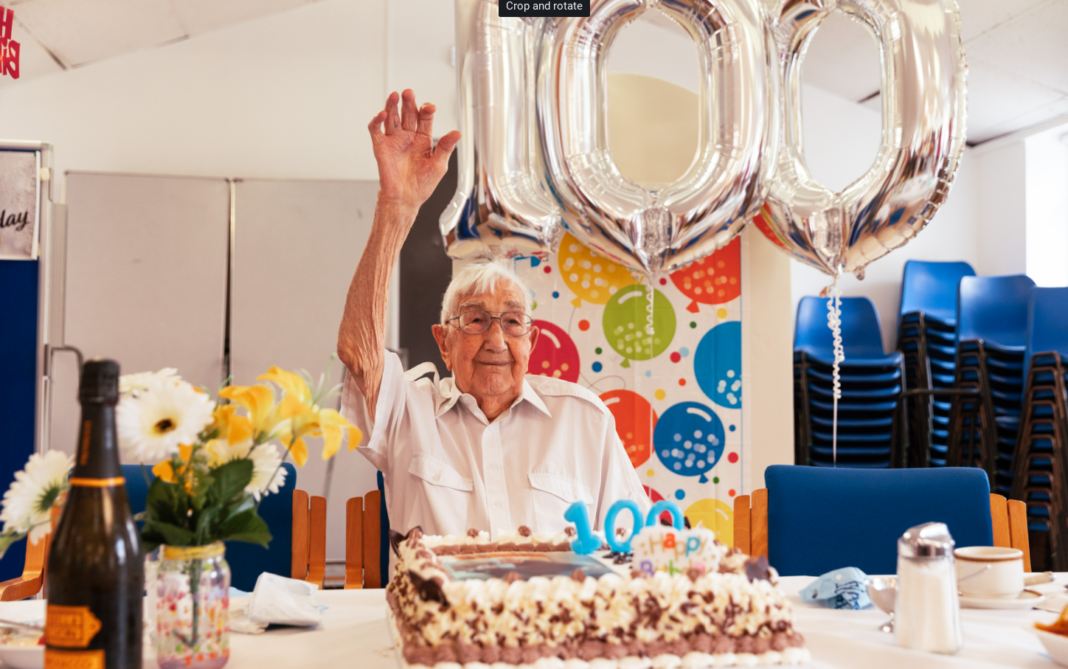 Charlie Hatfield celebrates being 100. Photo: Age UK Ealing