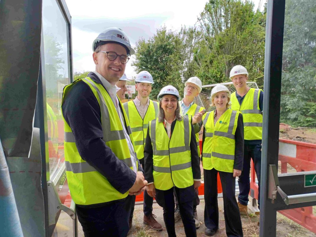 Councillors Peter Mason, Josh Blacker and Jasbir Anand visiting Southall YAC refurbishment. Photo: Ealing Council