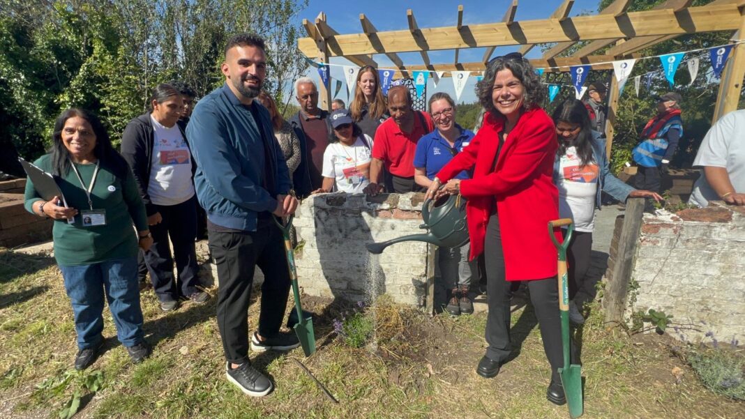 Mete Coban and Deirdre Costigan in Southall. Photo: Canal & River Trust