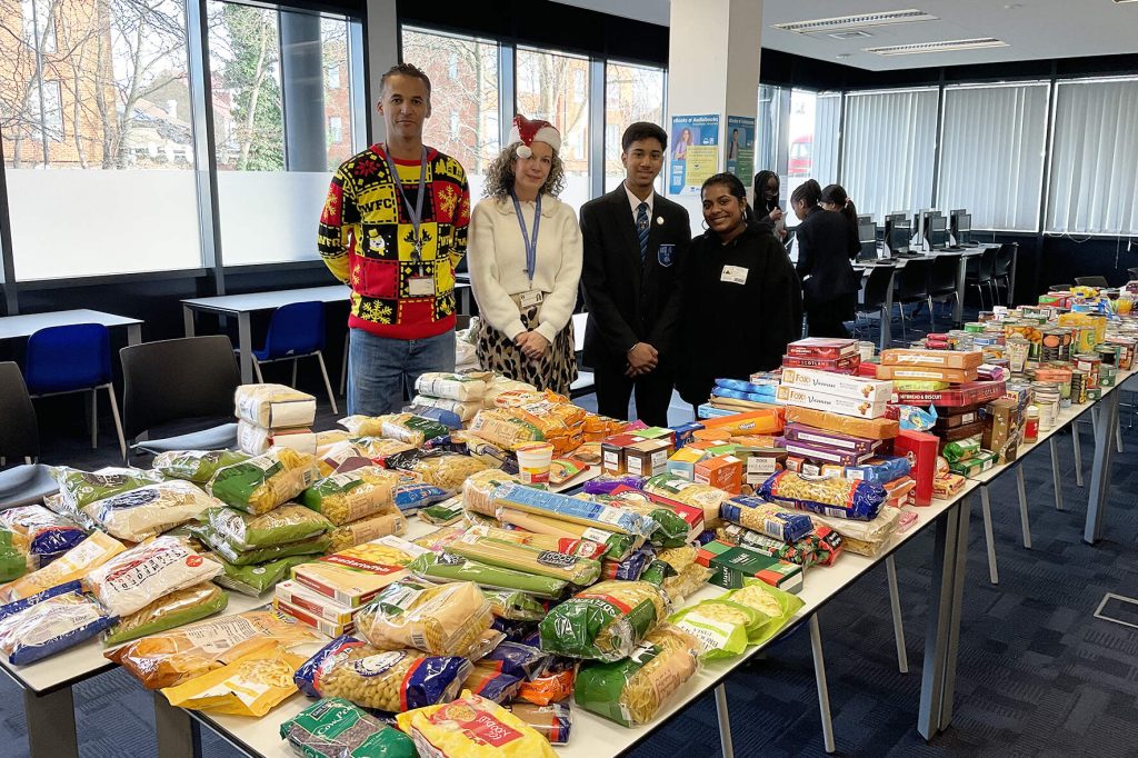 Mohammed Asraf and his pop up foodbank. Photo: Featherstone High School