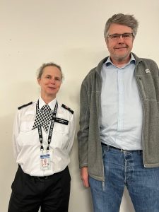 Ealing Liberal Democrats Councillor Jon Ball with Chief Superintendent Jill Horsfall. Photo: Ealing Liberal Democrats