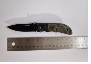 Knife concealed by Elijah  Henry-Gooding. Photo: British Transport Police