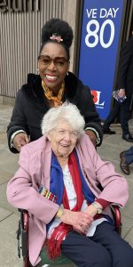 Irene Bridges with Baroness Floella Benjamin. Photo: Chris Wright