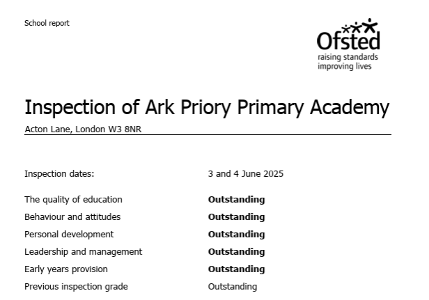 Ark Priory Primary Academy gets top grades from Ofsted