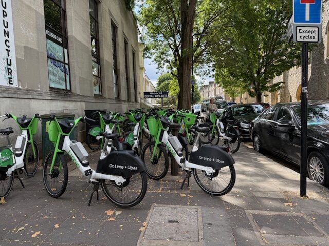 Lime e-bikes left on Windsor Road. Photo: EALING.NEWS