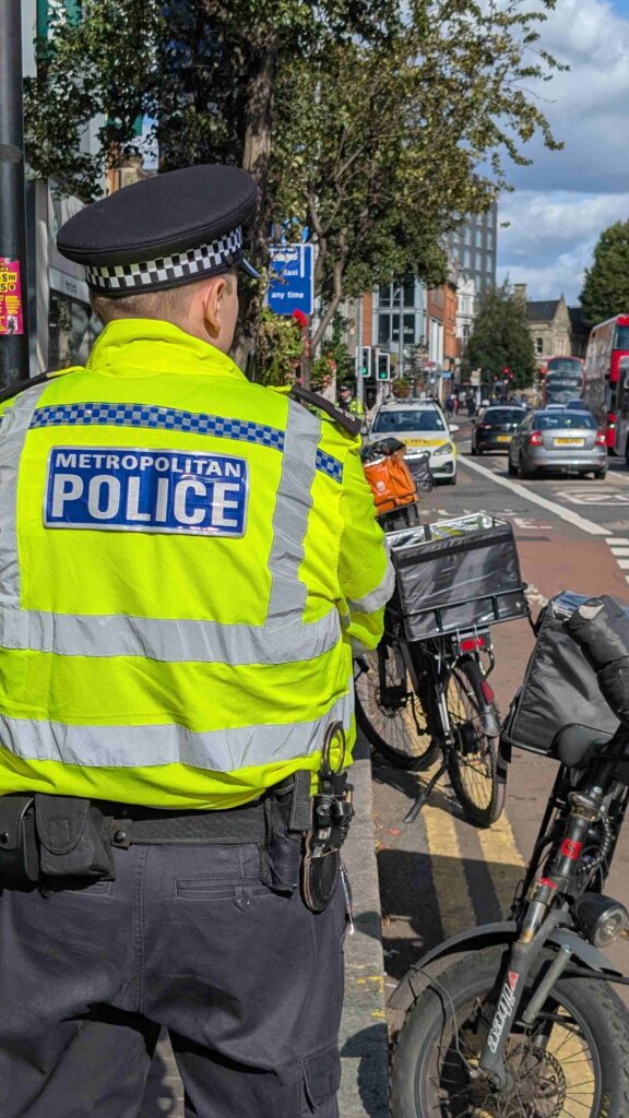 Police crackdown on illegal e-bikes in Ealing Broadway. Photo: Metropolitan Police