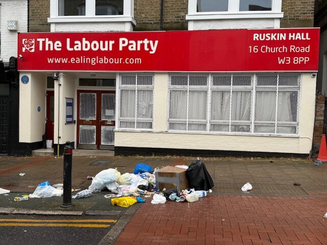 Rubbish left on Church Road in Acton (April 2025). Photo: EALING.NEWS